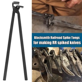 Blacksmith Railroad Spike Tongs for Holding Railroad Spikes RR Spike Head Tongs for making RR spiked knives