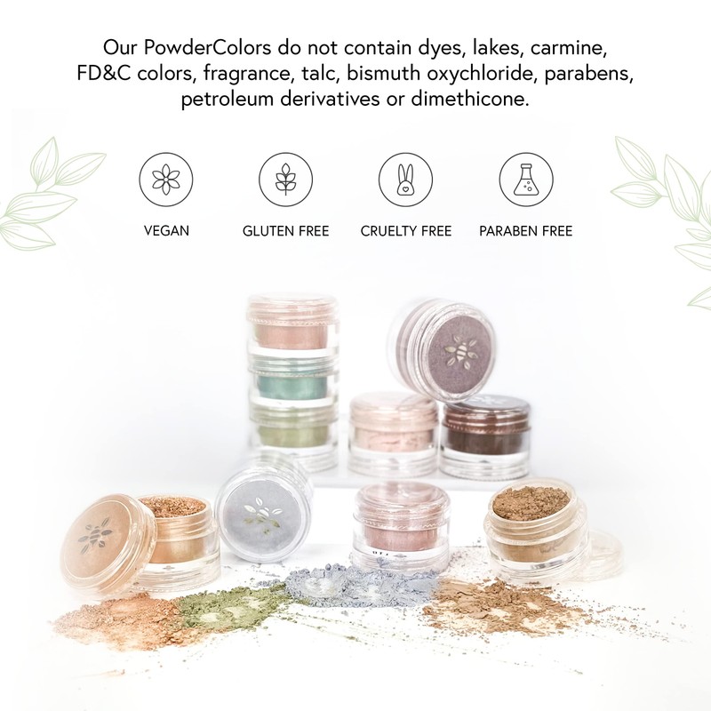Honeybee Gardens PowderColors, Clean Mineral Eye Shadow in Chai, Matte