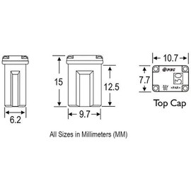 50 pc Automotive MCASE Mini Box Shaped Cartridge Fuse Kit
