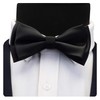 Silk Bow Ties For Men Black Pre-tied Solid Bowtie and