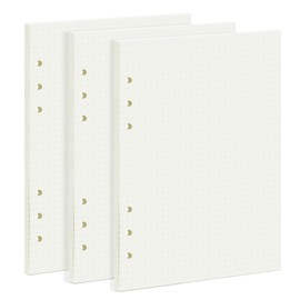 135 Sheets Planner Refill Paper Dotted Inserts Paper A5 6 Holes Binder Grid Notepaper for Filofax Bullet Journals Diary (210x142mm)