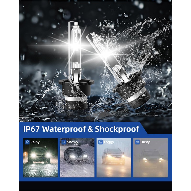 Sinoparcel D4R Xenon HID Headlight Bulbs - 6000K DC 12V