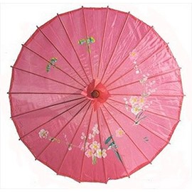 JapanBargain 2164, Japanese Parasol Chinese Asian Nylon Umbrella Parasol for Photography Cosplay Costumes Wedding Party Home Decoration Adult Size, 32 inch, Hot Pink