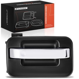 A-premium - Manija de Puerta Exterior Trasera Derecha del Lado del Pasajero Compatible con Ford F-150 2004-2014 Crew Cab Pickup y Lincoln Mark Lt 2006-2008, Carcasa Negra Imprimada con Palanca Cromada