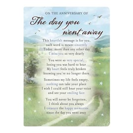 Graveside Memorial Card Plastic coated and Waterproof - The Day you Went Away 0967