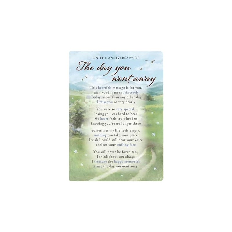 Graveside Memorial Card Plastic coated and Waterproof - The Day