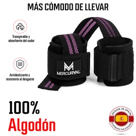 MERCURYAL Straps Gym with Wrist Support for Weightlifting and Powerlifting, Wrist Wraps for Gym, Lifting Straps, Straps Fitness Grips for Dead Weight (Black/Pink)