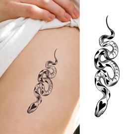 Heart Pattern Snake Semi Permanent Temporary Tattoos