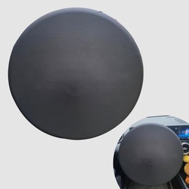 Shakas Car Steering Wheel Sunshade, Heat Insulation Sun Protection Cap for All Seasons, 15.7" Snug Fit Elastic Wrap Cleanable Dustproof Cover, for Most Cars Portable Steering Wheel Accessory (Black)