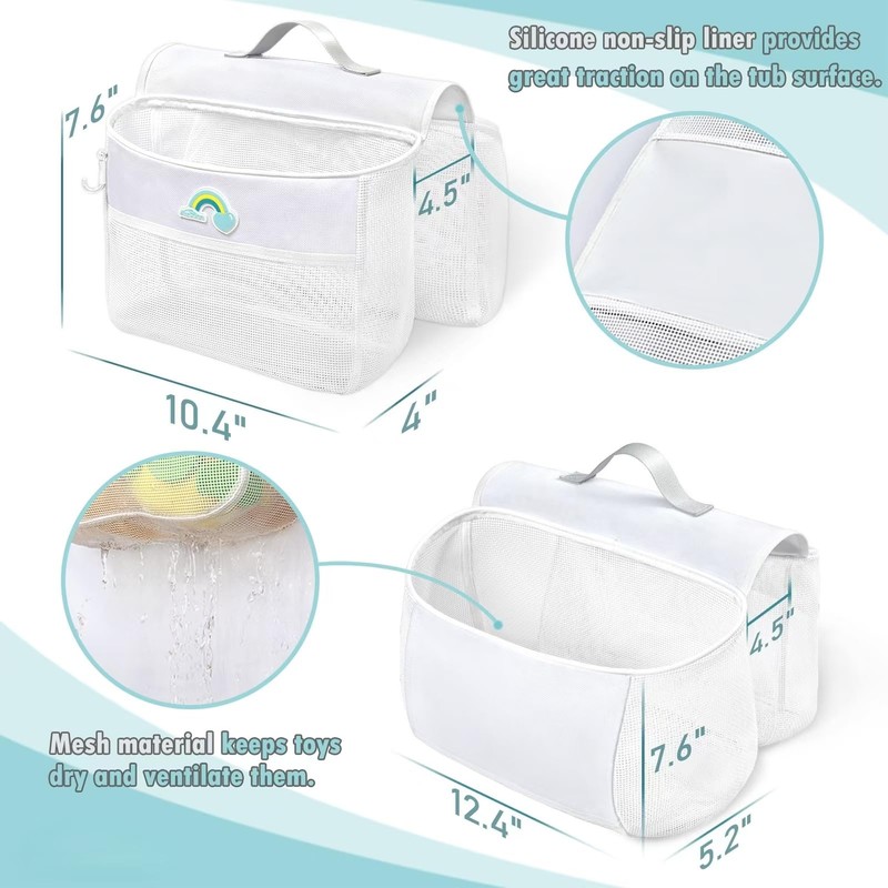 Bath Toy Storage,Bathtub Toy Storage,Hanging Organizer Mesh Bag.Storage and Sorting,Bath