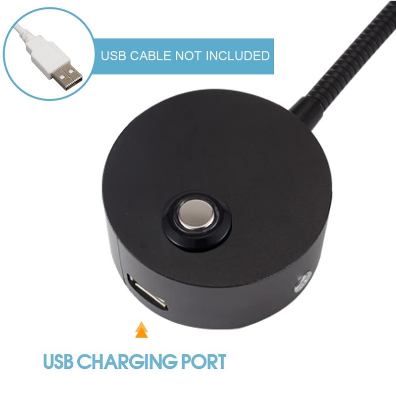 WisHomee Dimmable RV Reading Light with USB Charging Port, DC