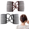 2 Pcs Plastic Double Hair Combs Elastic Magic Hair Clip