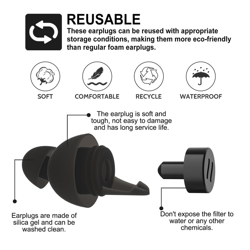 LYSIAN High-Fidelity Concert Ear Plugs -23dB Noise Reduction, Ergonomic Snug
