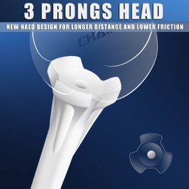 CHAMPKEY Professional 3 Prongs Golf Tees 120 Pack (Including 30 * 83mm/ 50 * 70mm/ 40 * 38mm) Low Friction and Resistance Golf Plastic Tees (White)