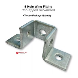 Generic (HDG) 5-Hole Double Corner Wing Fitting Bracket Unistrut Channel #4744G P2345 - 25