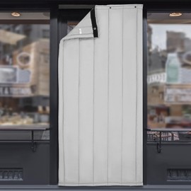 Thermal Insulated Door Curtain, Winter Doorway Cover Screen, Heavy Duty Soundproof Blanket, Windproof Waterproof Warm Cold Protection, Privacy Curtains for Front Door (Grey, 35.4x78.7in/WxH)