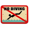No Diving - Pool Area 9" x 6" Wood Sign