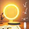 Transformable Circular Led Table lamp for Bedroom with Remote Control,