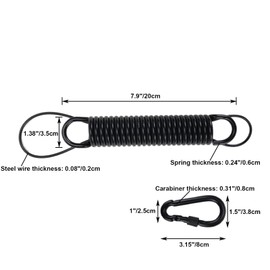 Woogim Spring for Swing Chair Heavy Duty Porch Swing Hanging Spring with 2 Snap Hook Carabiners 1 Safety Steel Wire Rope for Swing Chair Garden Hammocks, Black