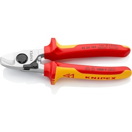 Knipex KNIPEX Kabelschere mit ?ffnungsfeder isoliert mit Mehrkomponenten-Hllen, VDE-geprft verchromt 165 mm 95 26 165