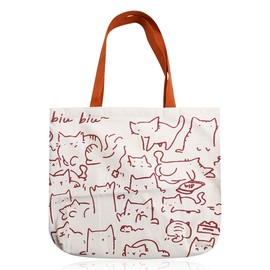GLADFRESIT Cat Canvas Tote Bag,Foldable Cute Washable Shopping Bag Large Capacity Grocery Bags for Women Girls Ladies Shopping Gifts