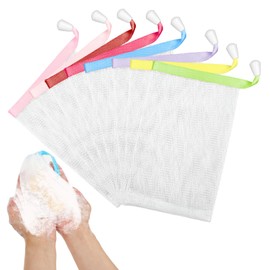 Piriuuo 8 Pcs Soap Bags, Mesh Foaming Soap Bar Bag with Drawstring for Bath Shower (Assorted Colors)