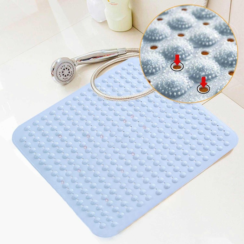 Shower Mat, Non-Slip Square Bath Mat, 48 x 48 cm,