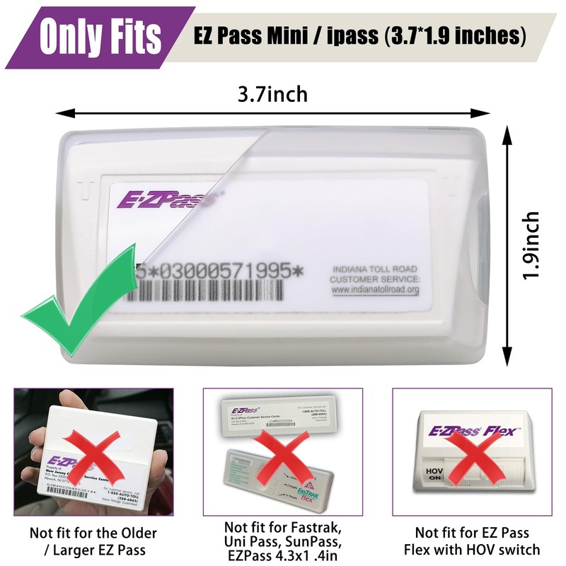 Windshield EZ Pass Holder - Super Strong Suction Cup Mount