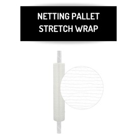 Shield Wrap Pallet Netting Vented Stretch Wrap with Extended Core Handles, 4 Rolls, 20 Inch x 1000 Feet for Securing Pallets That Need Ventilation