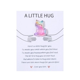 Umimiss Pocket Hug - Cat Pocket Hugs For Friends, Hug Gift, Little Pocket Hug, Sending A Hug Gift, Pocket Hugs For Children Girlfriend, Little Pocket Hug Heart Token Keepsake (PINK SIT)