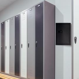 Sumerfnt Key Box Wall Mount with Code, Key Cabinet Lock Box for 40 Keys, Metal Key Storage Box with Key Tags and Number Stickers, 12.1"x 8.1" x 2.6"