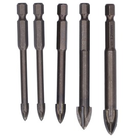 5Pcs Cross Tile Drill Bit Carbide Hex Shank Drills Bits Concrete Hole Opener for Glass Ceramic