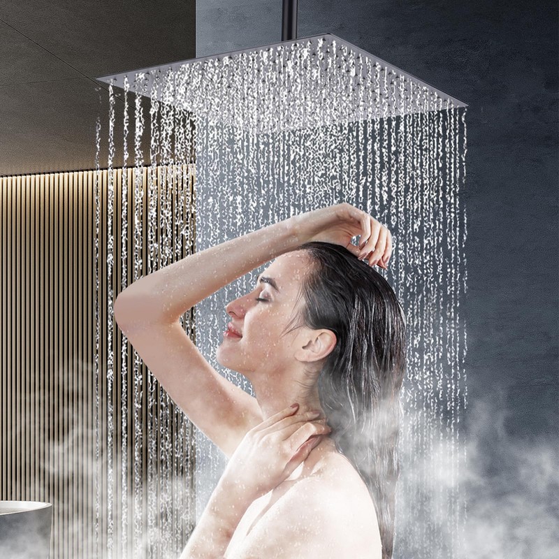 Hiendure Rain Shower Head, 16 Inch High Pressure Stainless Steel