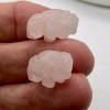 PremiumBead 2 Rose Quartz Hand Carved Bison / Buffalo Animal