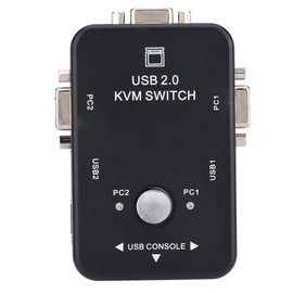 Fosa 2/4 Puertos Conmutador KVM VGA Conmutador Manual Adaptador de conmutador de Intercambio de Video USB 2.0 para Dos, Win3X, Win95 / 98 / 98SE / 2000 / ME/X(2 Puerto)