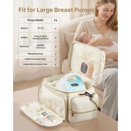 Portable Beige Large for Bag with Waterproof Mat Fits S1/S2 for Breastfeeding and Milk Storage AccessoriesSize: Size Large Size, Color: Beige Color