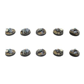 War World Gaming 25 mm Round Fantasy Forest Bases x10 Resin for Tabletop Miniatures & Figures