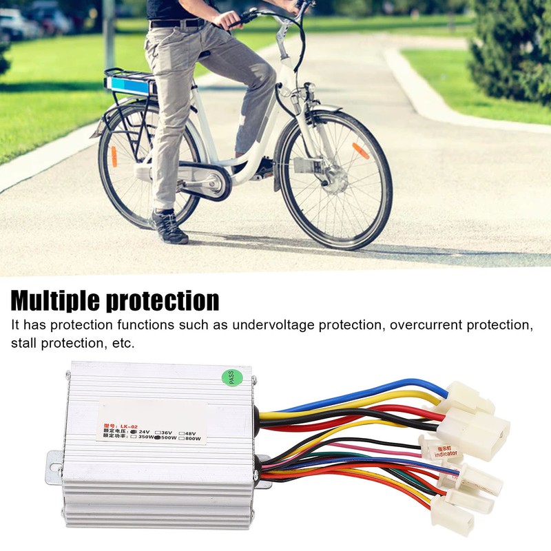 Electric Bike Brush Controller 24V 500W Multi Protection Aluminum Motor