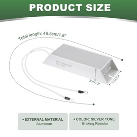 YOKIVE 100 Ohm 200W Braking Resistor, Aluminum Housing Wirewound Braking Resistor Inverter Servo Resistor with Solder Lug and Terminals, Great for Audio Servo Motor