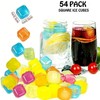 54-Pack Multi-Color Reusable Ice Cubes 1" Square - Quick Freeze,