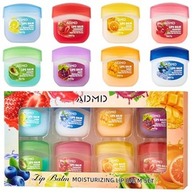 Labial Hidratante, 8PCS Bálsamo Labial Selección Natural, with Vitamin E and Coconut Oil, Ideal para Labios Secos y Agrietados