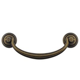 MuDuJia 10-Pack 4.75" C-C Bail Drawer Pull Drop Dresser Handle Swing Pendant Cabinet Pull Knob Hardware Vintage Style Antique Brass 4 3/4" Centers 120 mm (10, Antique Brass)