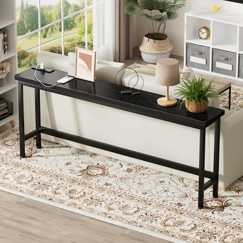 FAMIDGE 35'' High Behind Couch Table, Narrow Console Table with