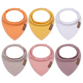 vuminbox Baby Bandana Drool Bibs 6-Pack Made with 100% Organic Cotton, Absorbent and Soft Unisex (6 Pink Girl)