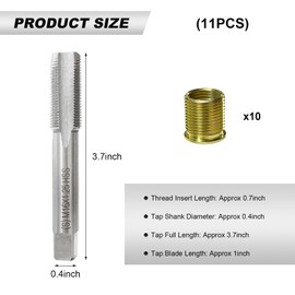 SHMZK 11 PCS Spark Plug Thread Repair Kit, M14×1.25 Inserts and M16×1.25 Tap Spark Plug Rethreading Set, Stainless Steel Thread Repair Tool Kit for Automotive Gasoline Engines Generators