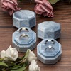 POKOFO Premium Velvet Ring Bearer Box for Proposal Engagement Wedding