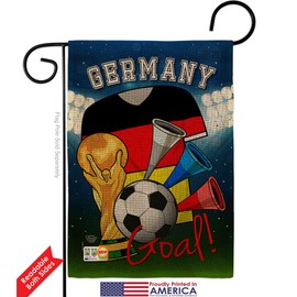 Soccer World Cup Germany Garden Flag Set Wall Holder Sports Game Goal Ball Football Entertainment Activity Physical Small Decorative Gift Yard House Banner Double-Sided Made In USA 13 X 18.5