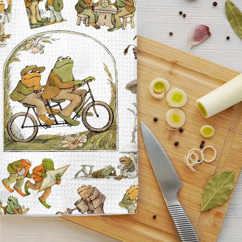 LEVLO Frog and Toad Arnold Lobel Kitchen Towel Frog and