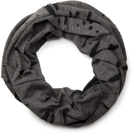 styleBREAKER Loop Tube Scarf and Beanie Hat set in vintage destroyed used look, unisex 01018209 - dark grey