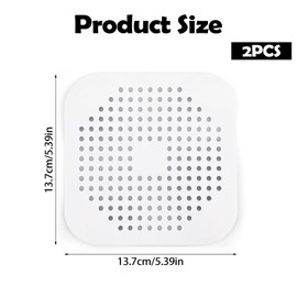 Square Drain Hair Catcher 2 Pack Silicone Shower Drain Cover Hair Catcher with Suction Cups Flat Silicone Plug for Bathroom Bathtub and Kitchen Filter Strainer Shower Protection